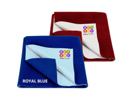 Bey Bee Water Resistant Bed Protector Baby Dry Sheet with Ultra absorbance (RoyalBlue/Maroon)
